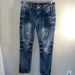 Stylish Blue Distressed Skinny Jeans